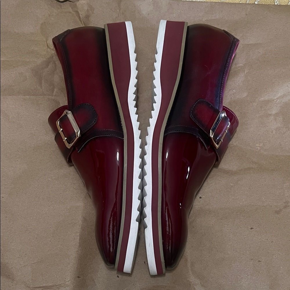 Carucci Red Patent Monk Strap- Size 12- Red & White Hybrid Sole EUC - Picture 7 of 12